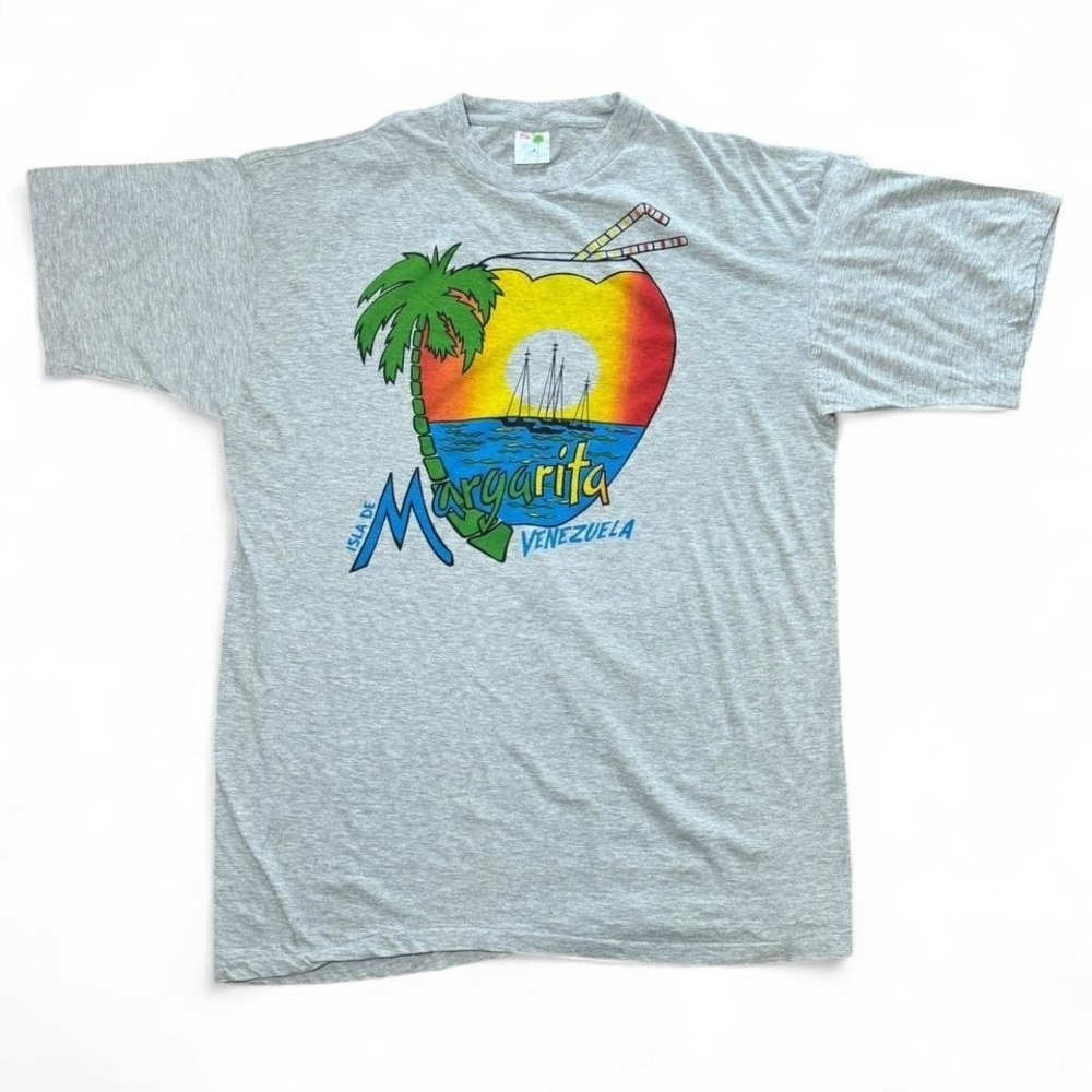 Vintage 90s Isla De Margarita Venezuela Graphic Single Stitch T-shirt XXL 22x30